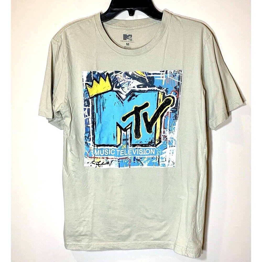 MTV T-Shirt Mens Medium Basquiat Graffiti Logo Graphic‎ Music Television 2022